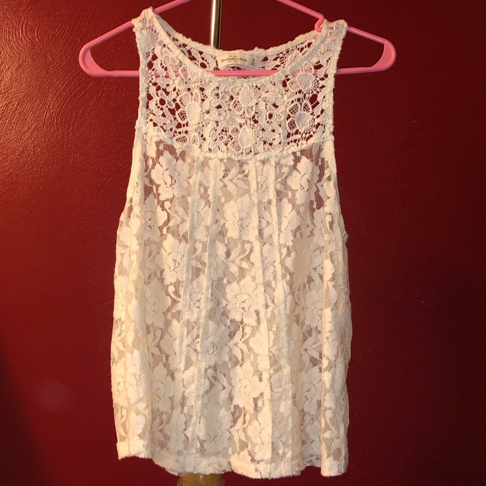 ☀️SALE!!  Lace Racer Back Tank -Slit Back  A&F